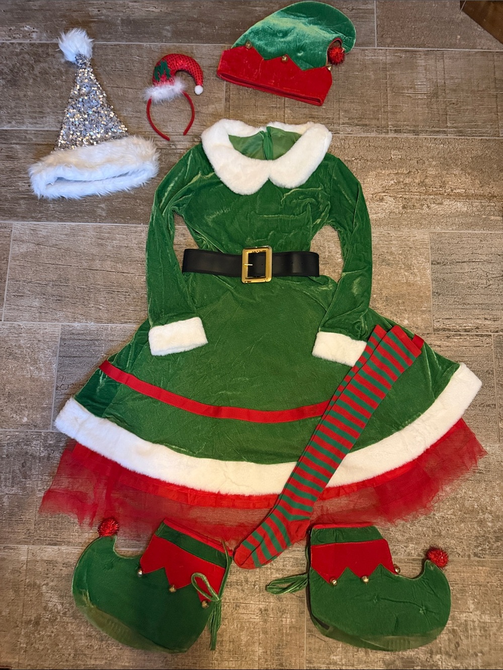Christmas Halloween Green Sassy Elf Adult Womens Costume Holiday Sz M Fumny Sexy